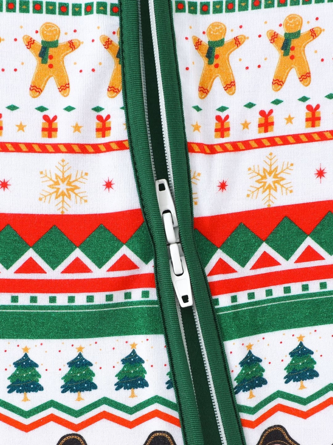 Bamboo Fiber Christmas Soldier Print Double Zipper Romper