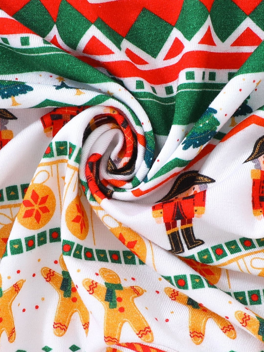 Bamboo Fiber Christmas Soldier Print Double Zipper Romper