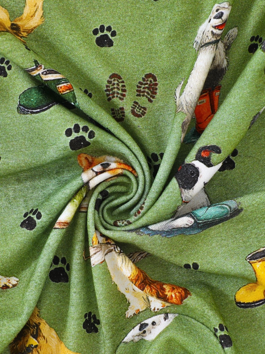 Bamboo Fiber Dog Digital Print Double Zipper Romper