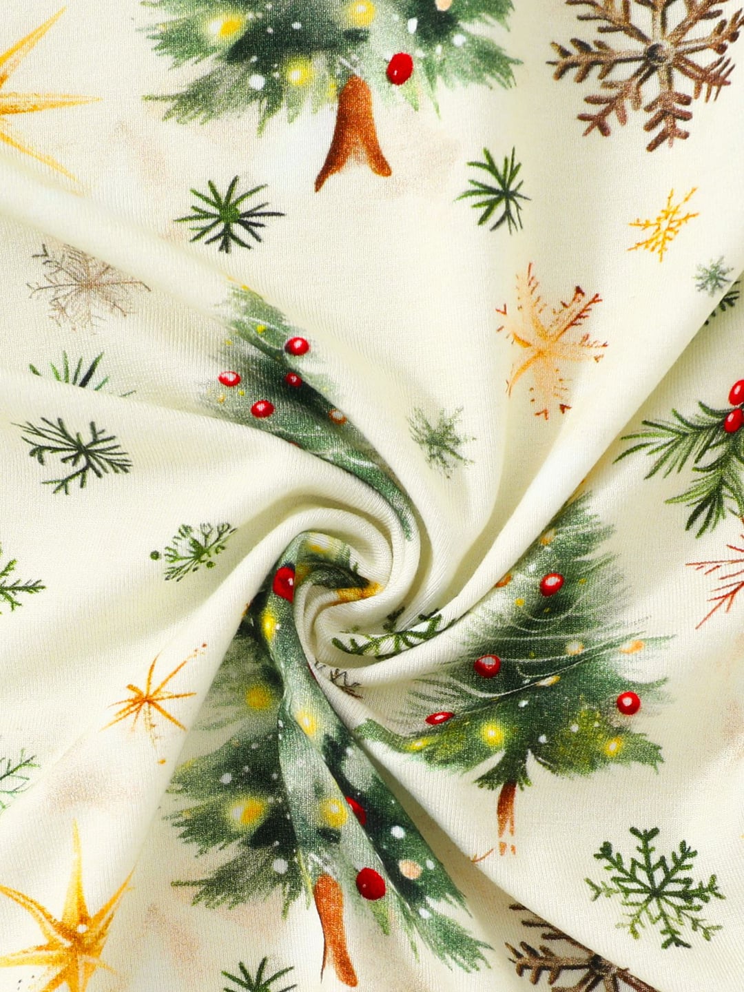 Bamboo Fiber Green Christmas Tree Print Double Zipper Romper