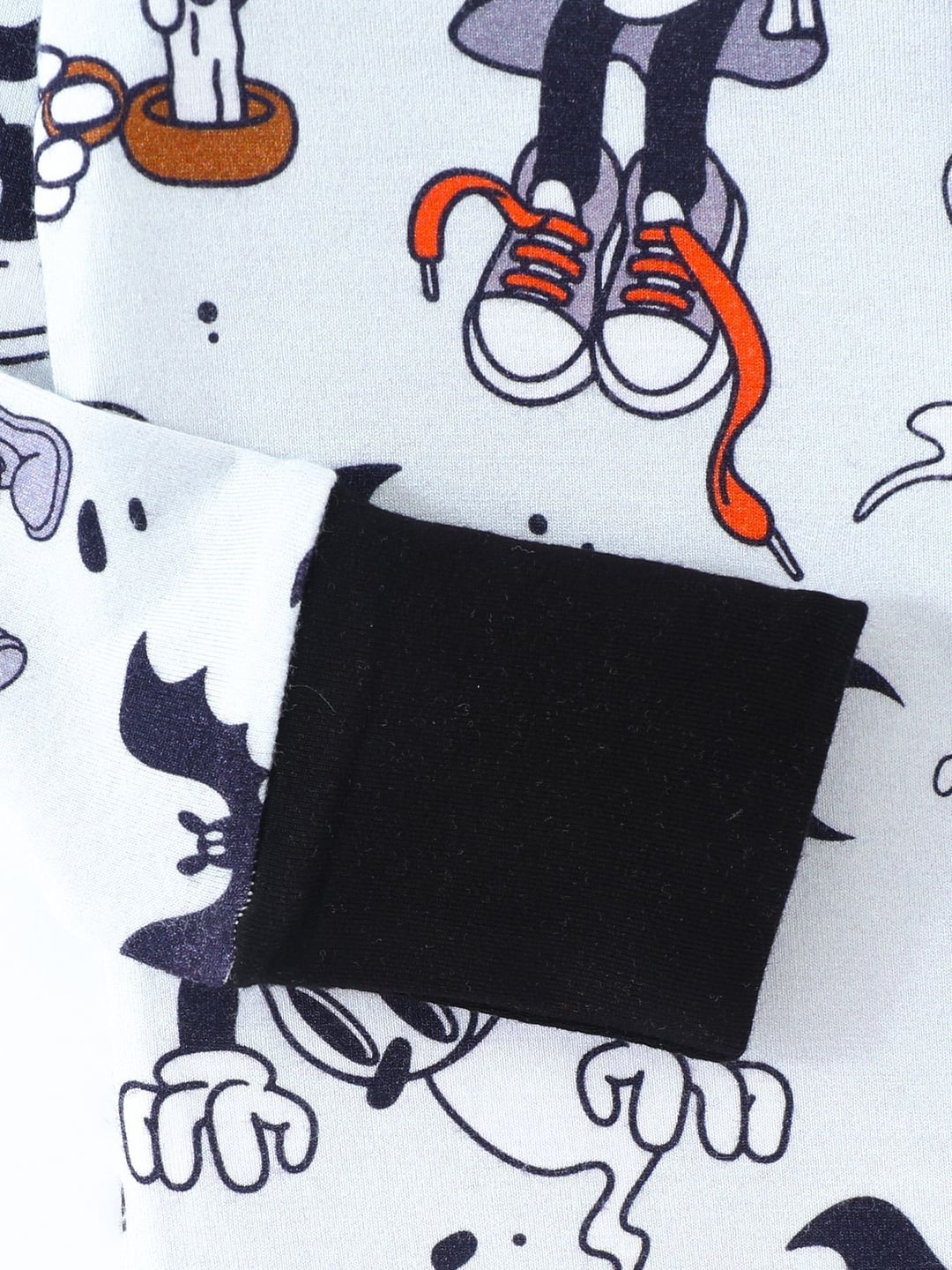 Bamboo Fiber Halloween Skull Print Double Zipper Romper