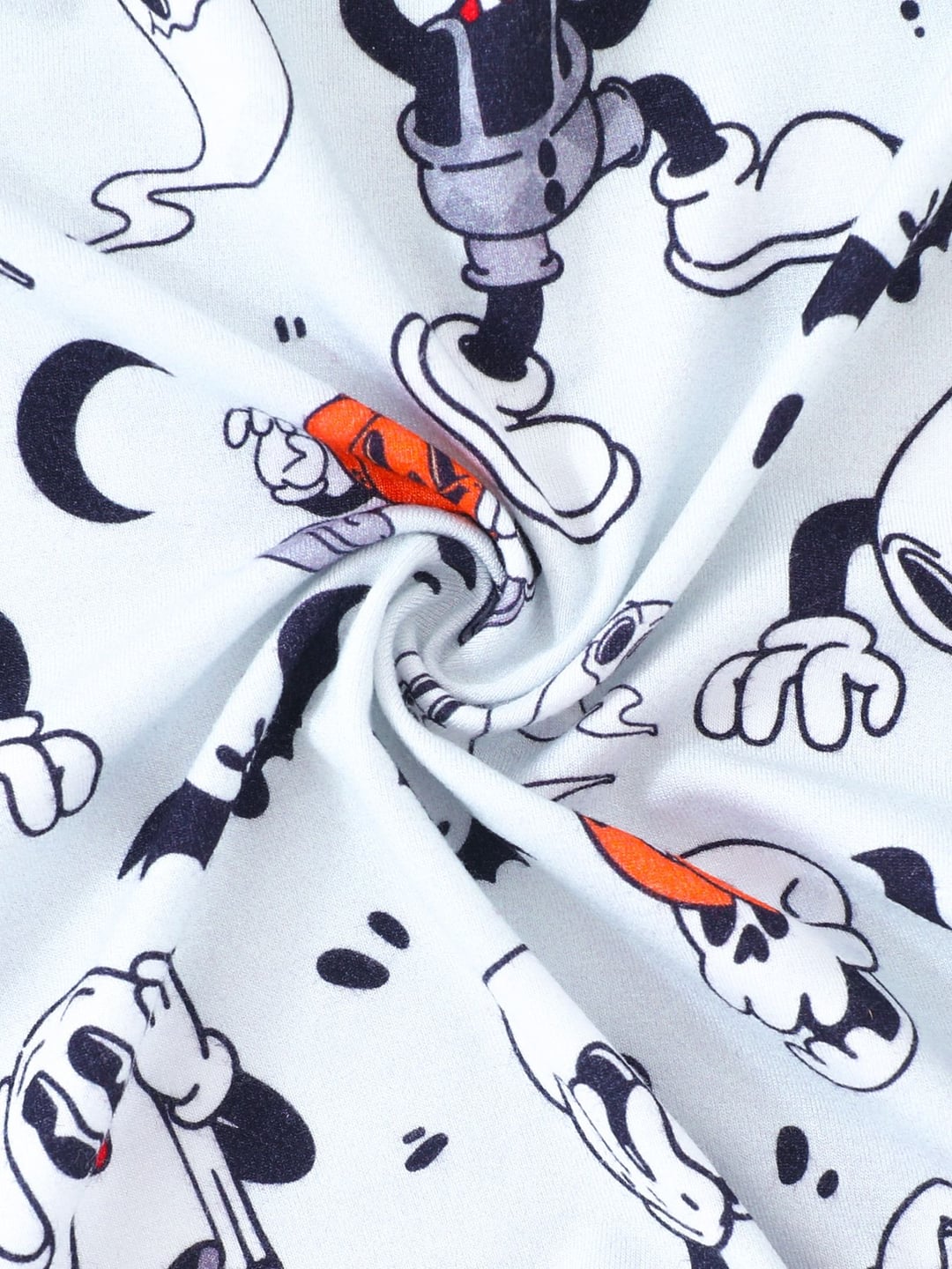 Bamboo Fiber Halloween Skull Print Double Zipper Romper