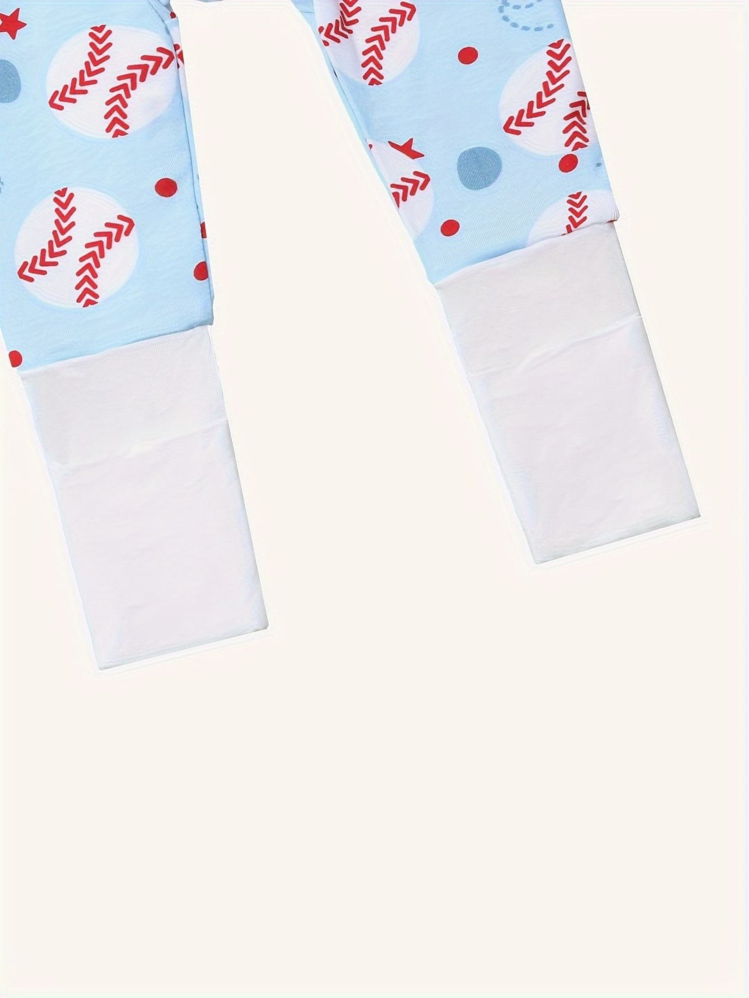 Bamboo Fiber Light Blue Baseball Printed Zipper Baby Romper