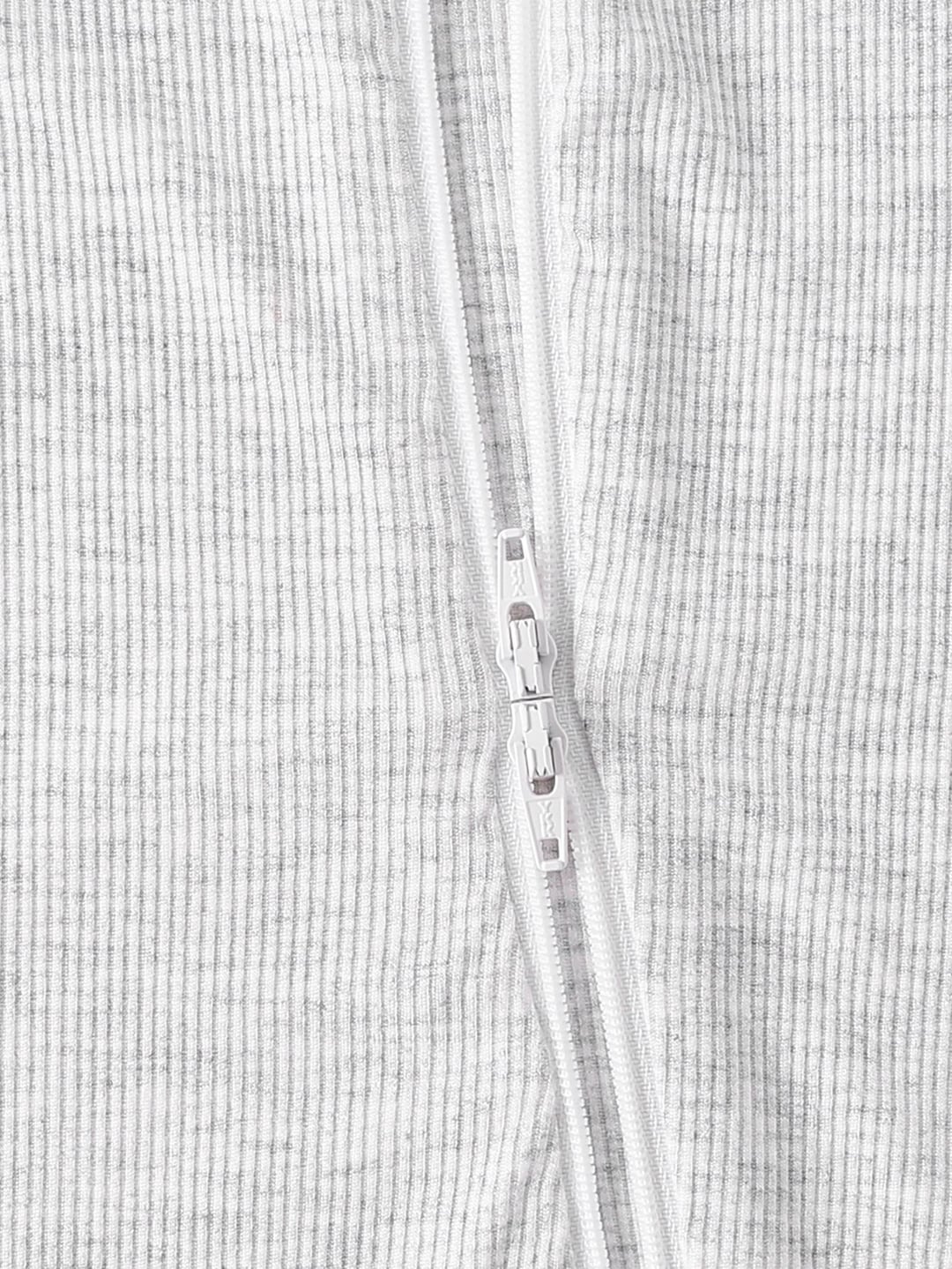 Bamboo Fiber Ribbed Solid Double Zipper Romper