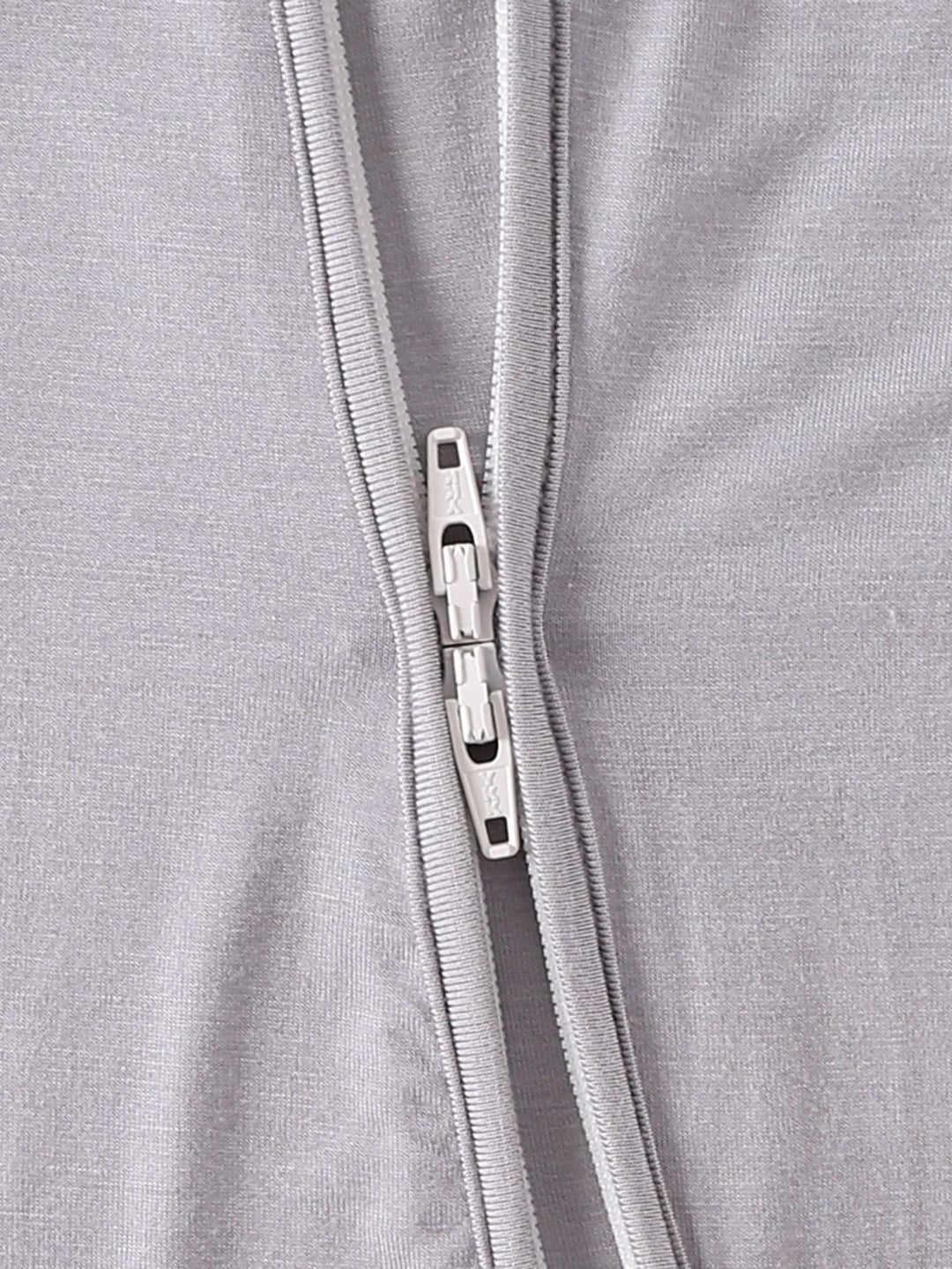 Bamboo Fiber Silver Grey Solid Zipper Romper