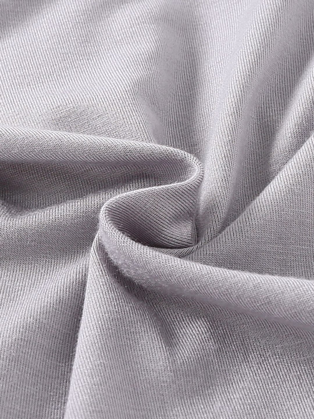 Bamboo Fiber Silver Grey Solid Zipper Romper