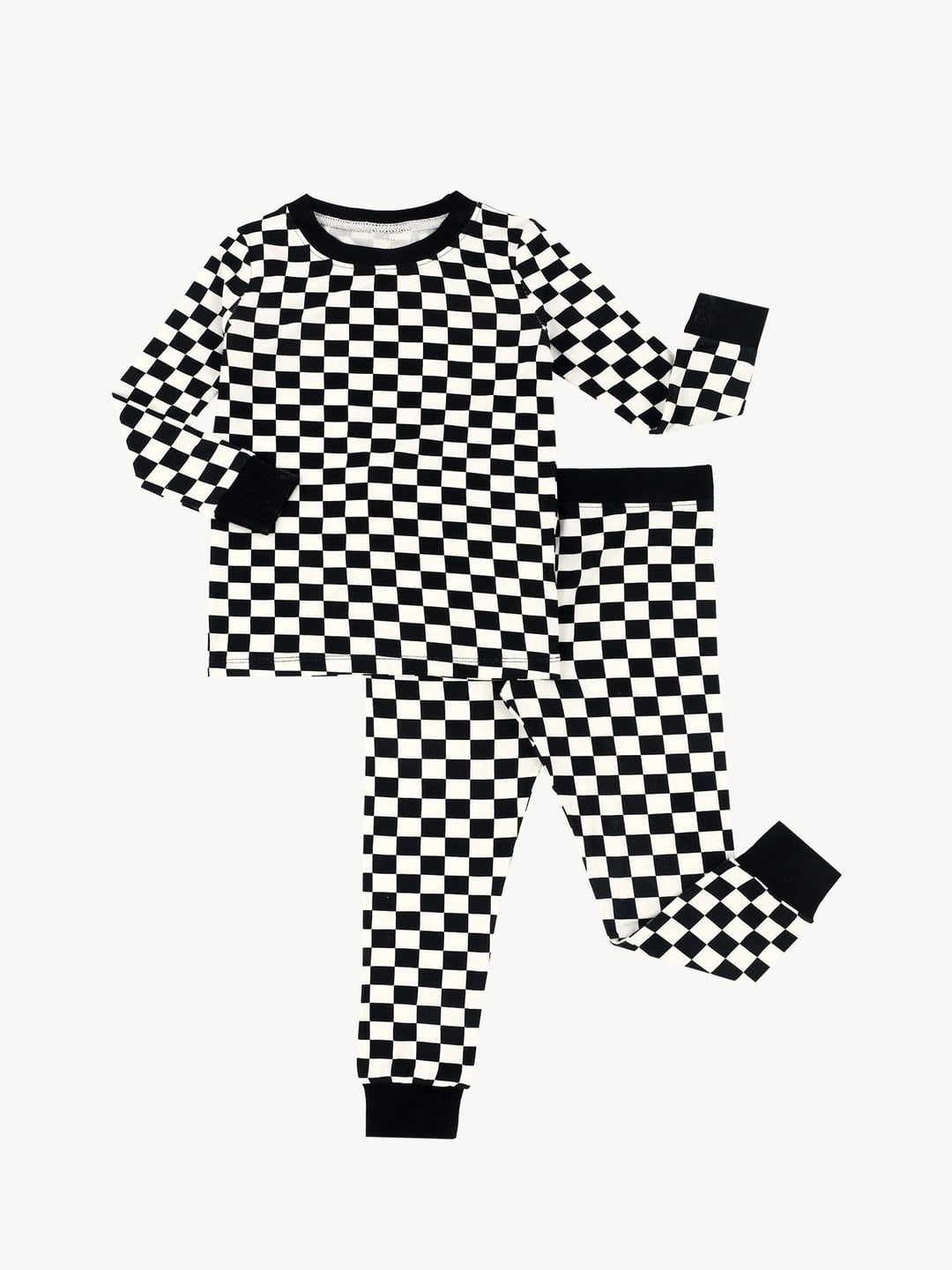 Black Plaid Print Moisture Wicking Soft Bamboo Fiber Pajamas