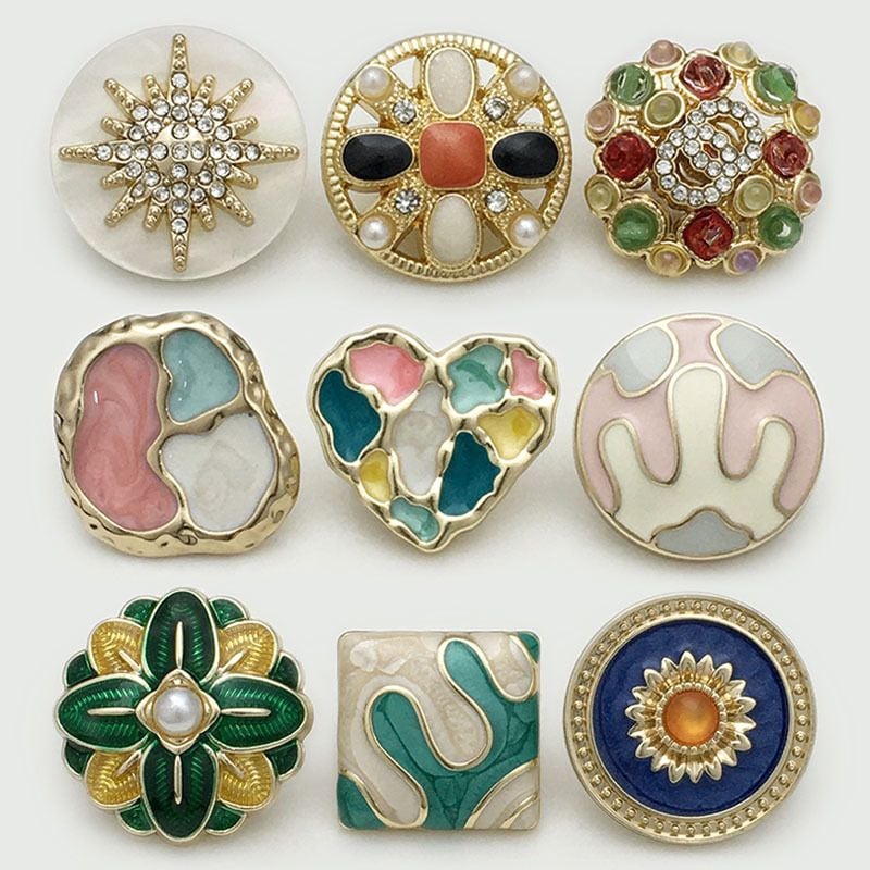Chinese style colored enamel metal buttons