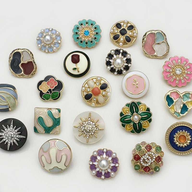 Chinese style colored enamel metal buttons