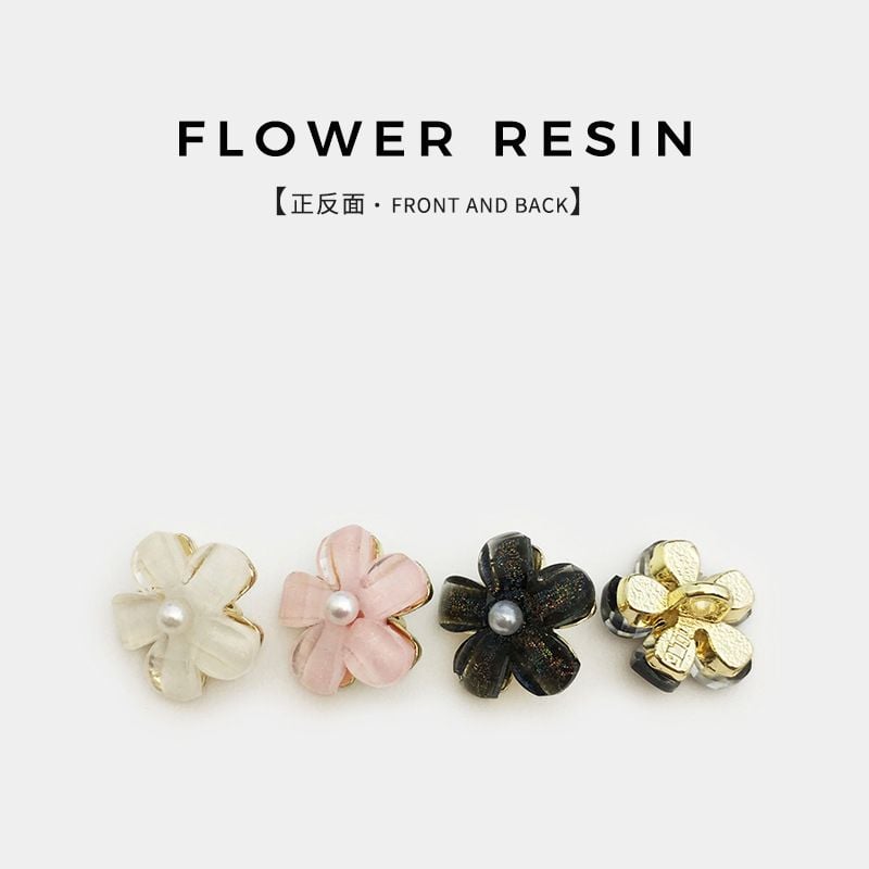 Fresh style flower & pearl metal buttons