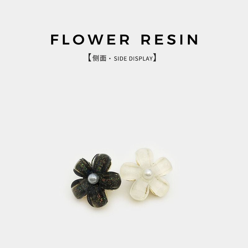 Fresh style flower & pearl metal buttons