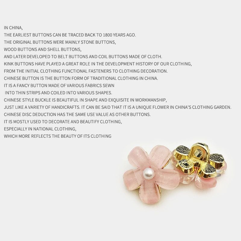 Fresh style flower & pearl metal buttons