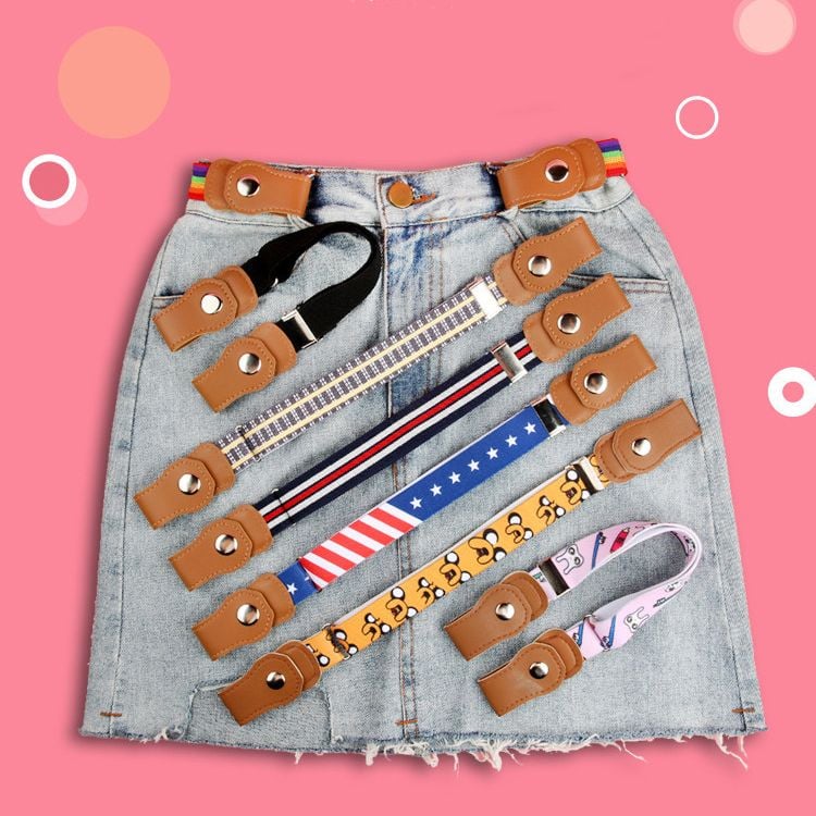 Lazy Invisible Elastic Waistband Adjustable Buckle Pant Waist Tightener