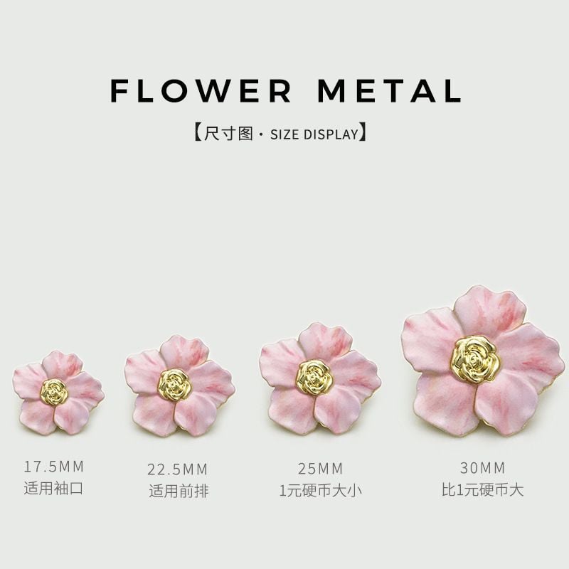 Colorful flower-shaped metal button
