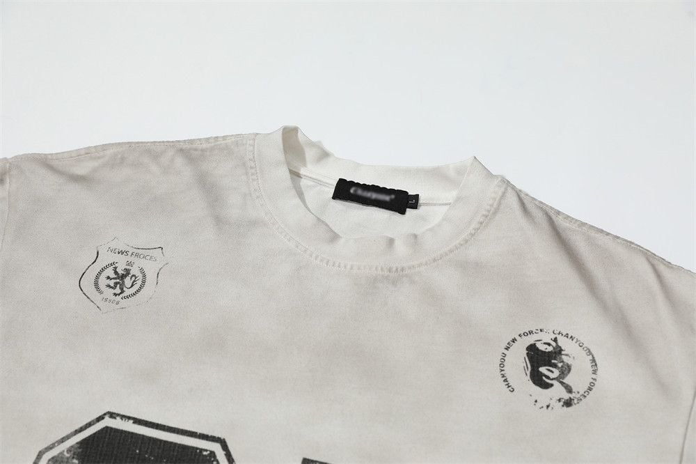 Men's summer casual trendy brand printed short-sleeve T-shirt