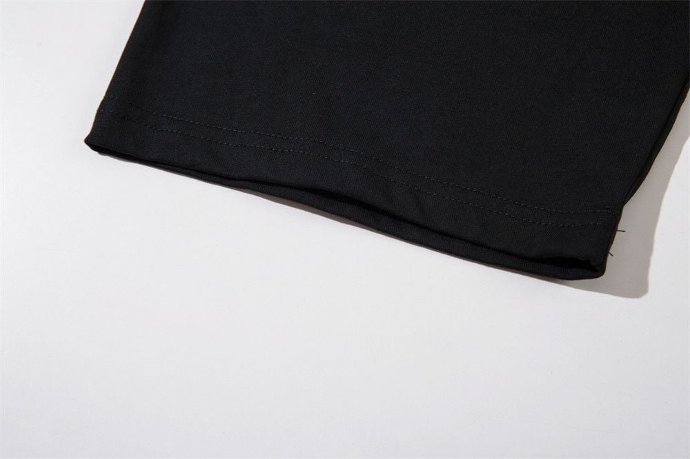 Men's trendy art letter embroidery short-sleeve T-shirt, European & American INS style