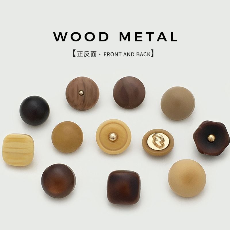 Round resin imitation wood button