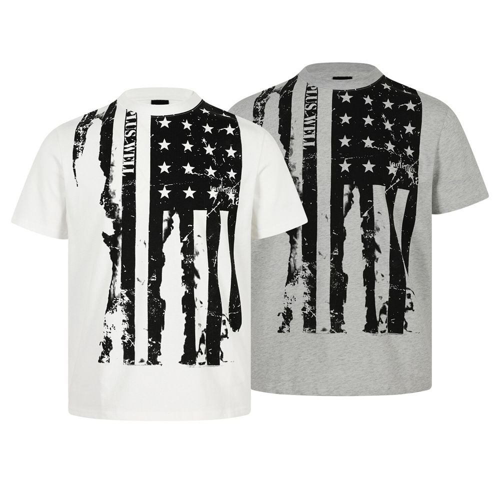 Men's trendy summer short-sleeve T-shirt with color-block splatter print
