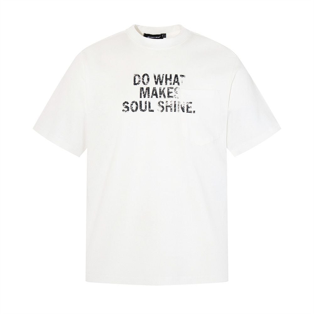 Men's Loose Fit 100% Cotton Short Sleeve T-Shirt with Letter Print