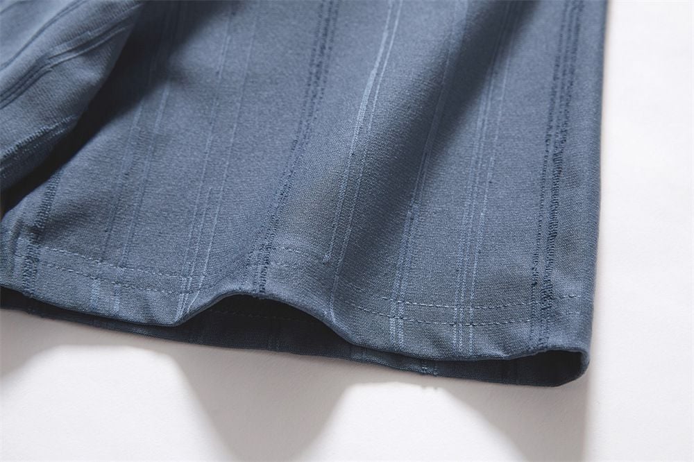 Men's Solid Vertical Striped Texture Short Sleeve T-Shirt, Summer Sports Casual