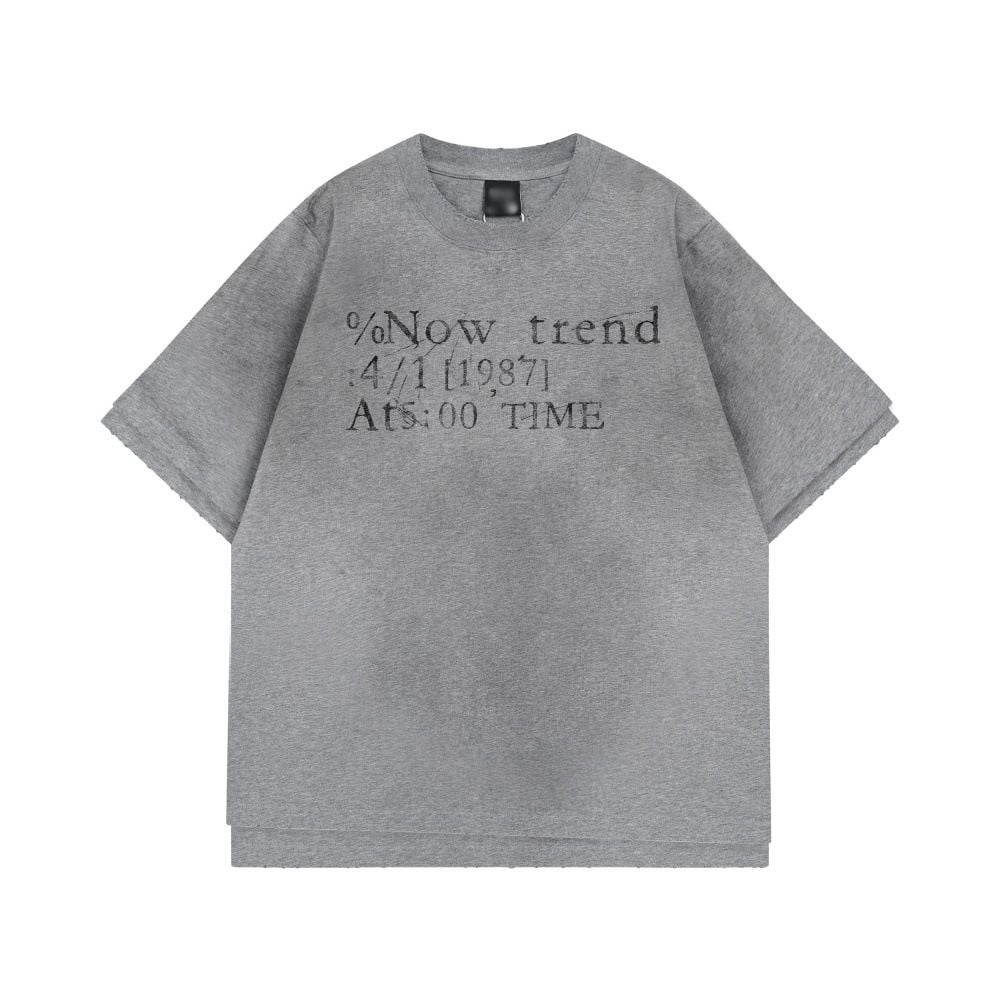 Men's double-layer fake two-piece letter print short-sleeve T-shirt