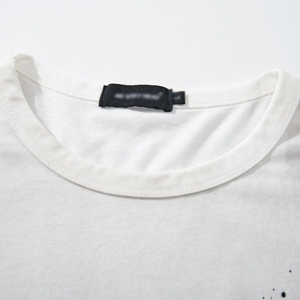 Men's Spray Dye Gradient Dirty-Wash Short Sleeve T-Shirt, Punk Letter Print