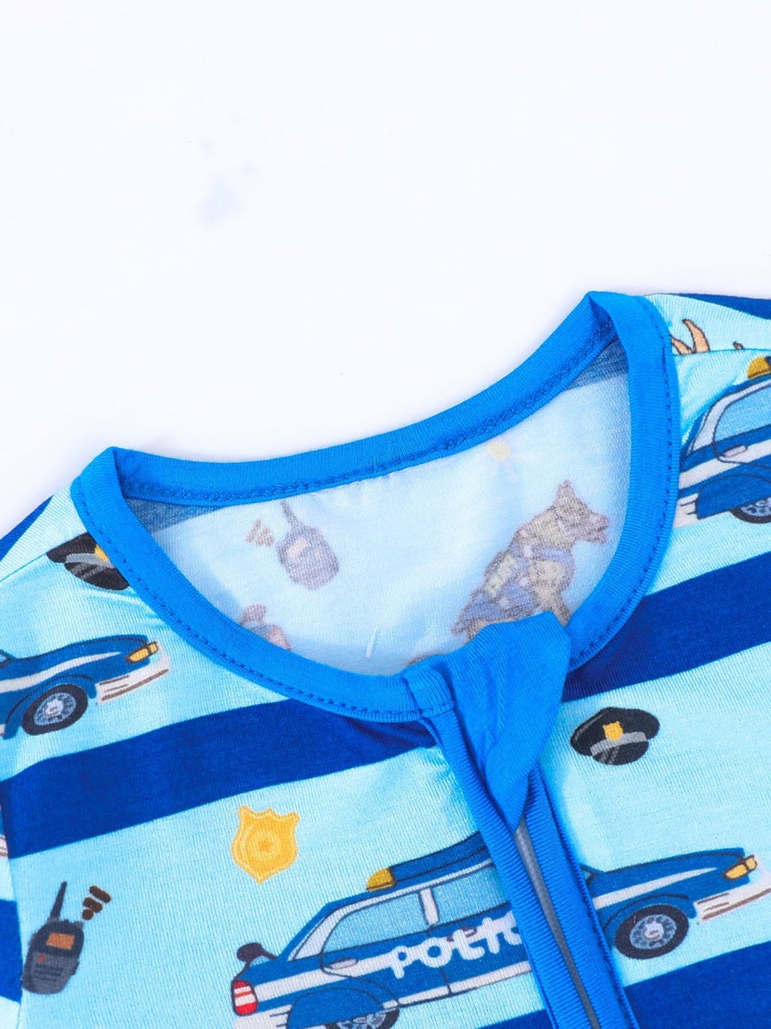 Bamboo Fiber Baby Romper, Striped Print, Short Sleeve & Short Leg