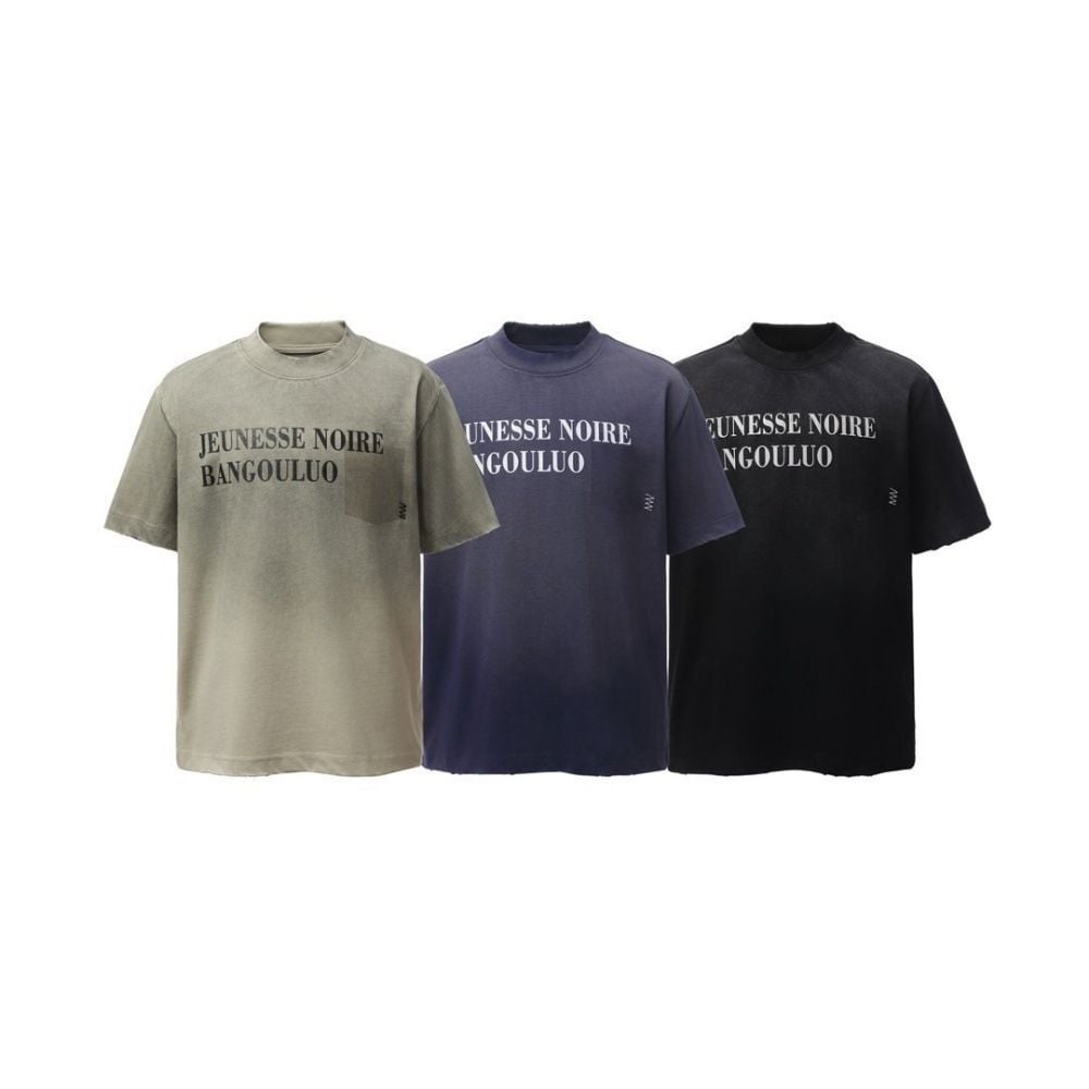 Men's loose letter print short-sleeve T-shirt