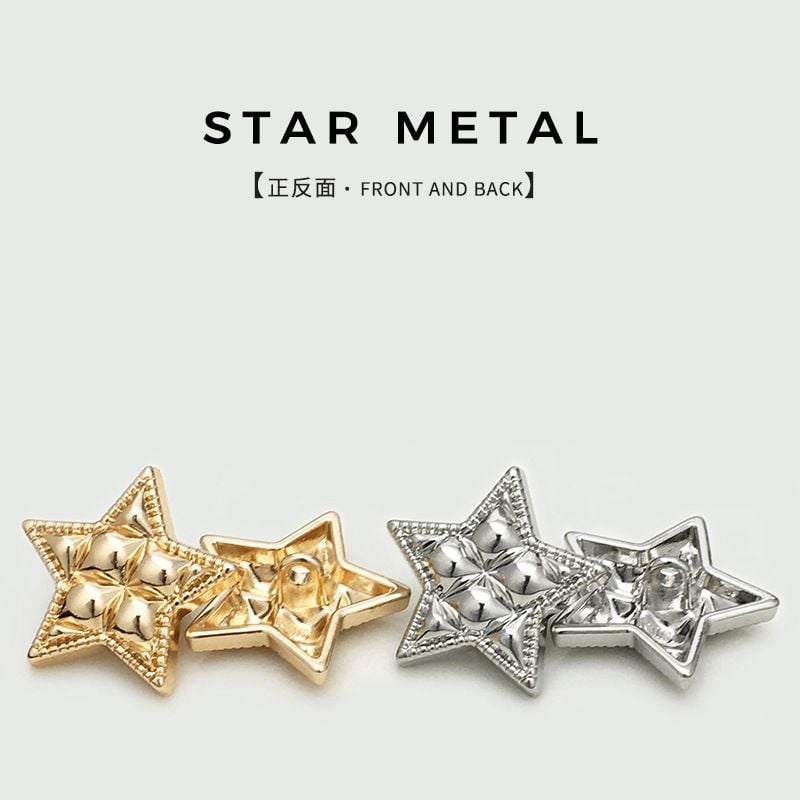 Convex Pentagram Metal Buttons