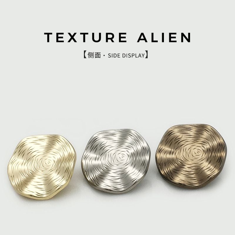 Vintage irregular texture lotus-shaped metal hand-sewn button