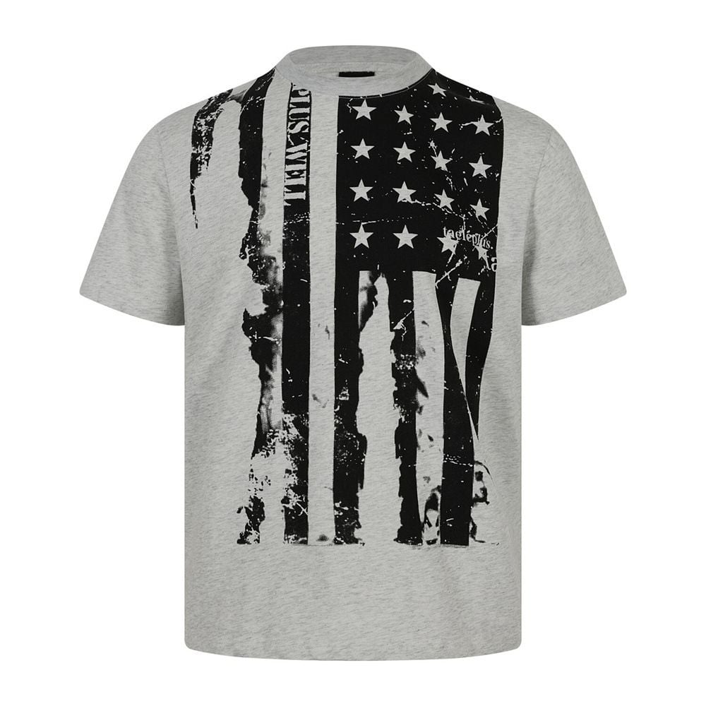 Men's trendy summer short-sleeve T-shirt with color-block splatter print