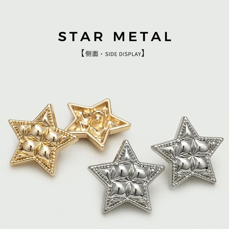 Convex Pentagram Metal Buttons