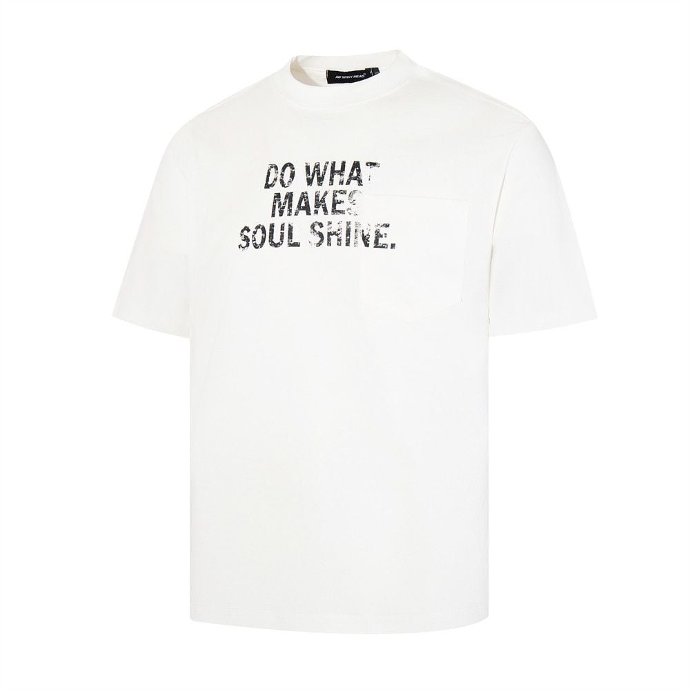 Men's Loose Fit 100% Cotton Short Sleeve T-Shirt with Letter Print