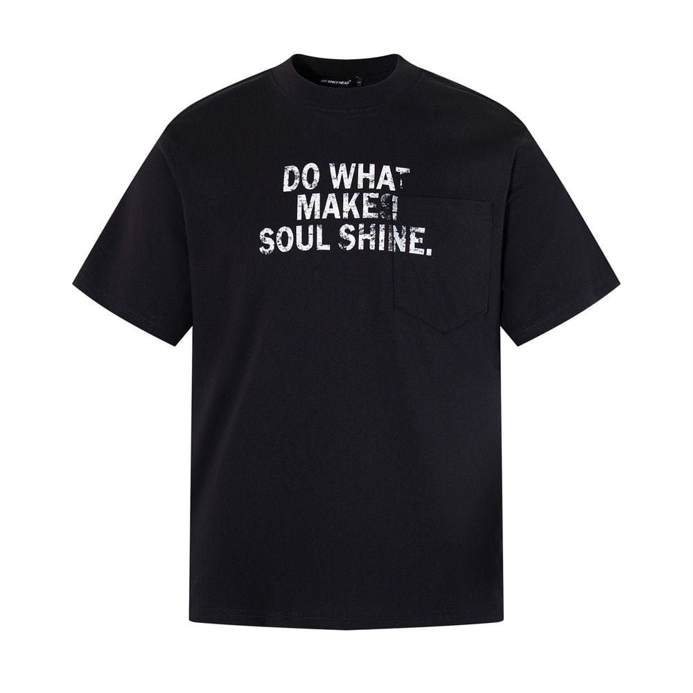 Men's Loose Fit 100% Cotton Short Sleeve T-Shirt with Letter Print