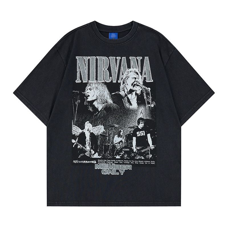 100% Cotton Rock & Rap Figure Rhinestone Print Short Sleeve T-Shirt