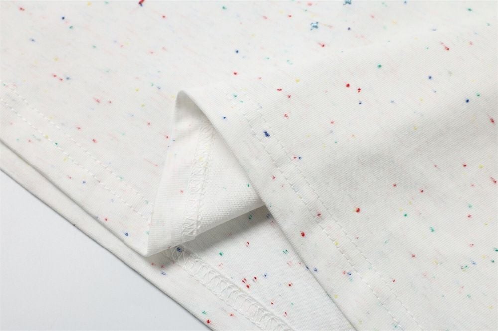 Men's casual short-sleeve T-shirt with firework embroidery design