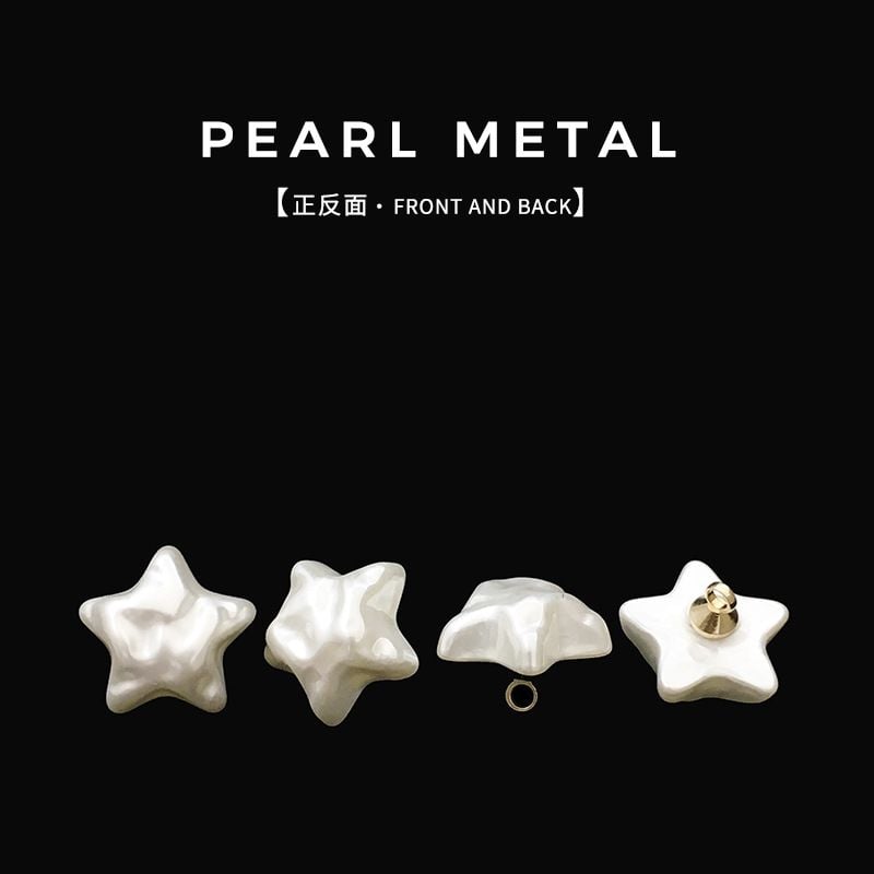 Irregular white pearl heart sweater button