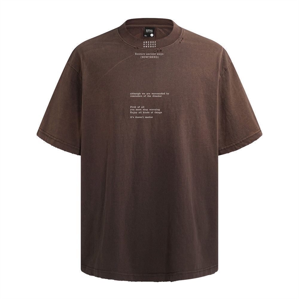 Men's vintage tie-dye distressed casual short sleeve tee