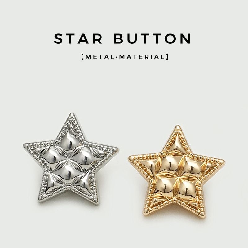 Convex Pentagram Metal Buttons