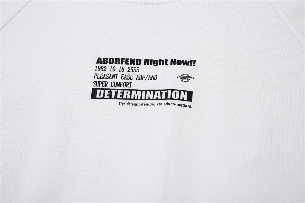 Men's letter print rolled-cuff short-sleeve T-shirt