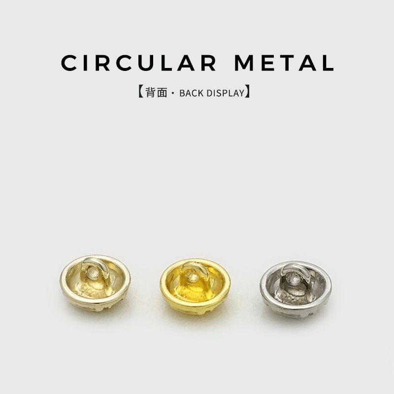 Premium Metal Buttons, Circular, Concave-Convex Texture