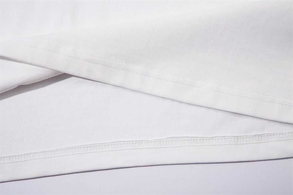 Men's letter print rolled-cuff short-sleeve T-shirt