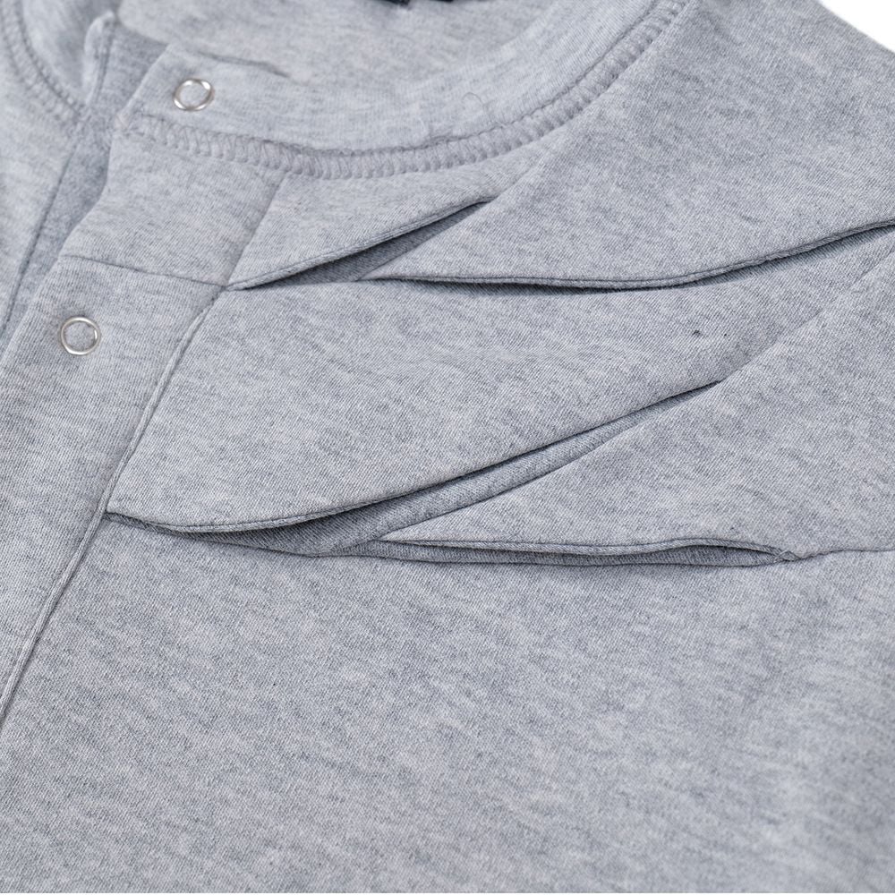 European and American INS trendy loose half-button crew neck short-sleeve T-shirt