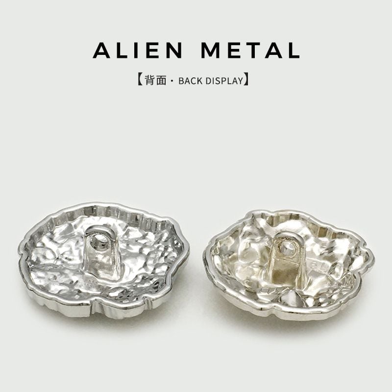 Irregular textured wrinkle metal button