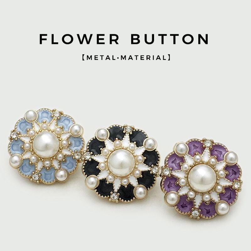 Chinese style flower-shaped metal button with enamel, versatile