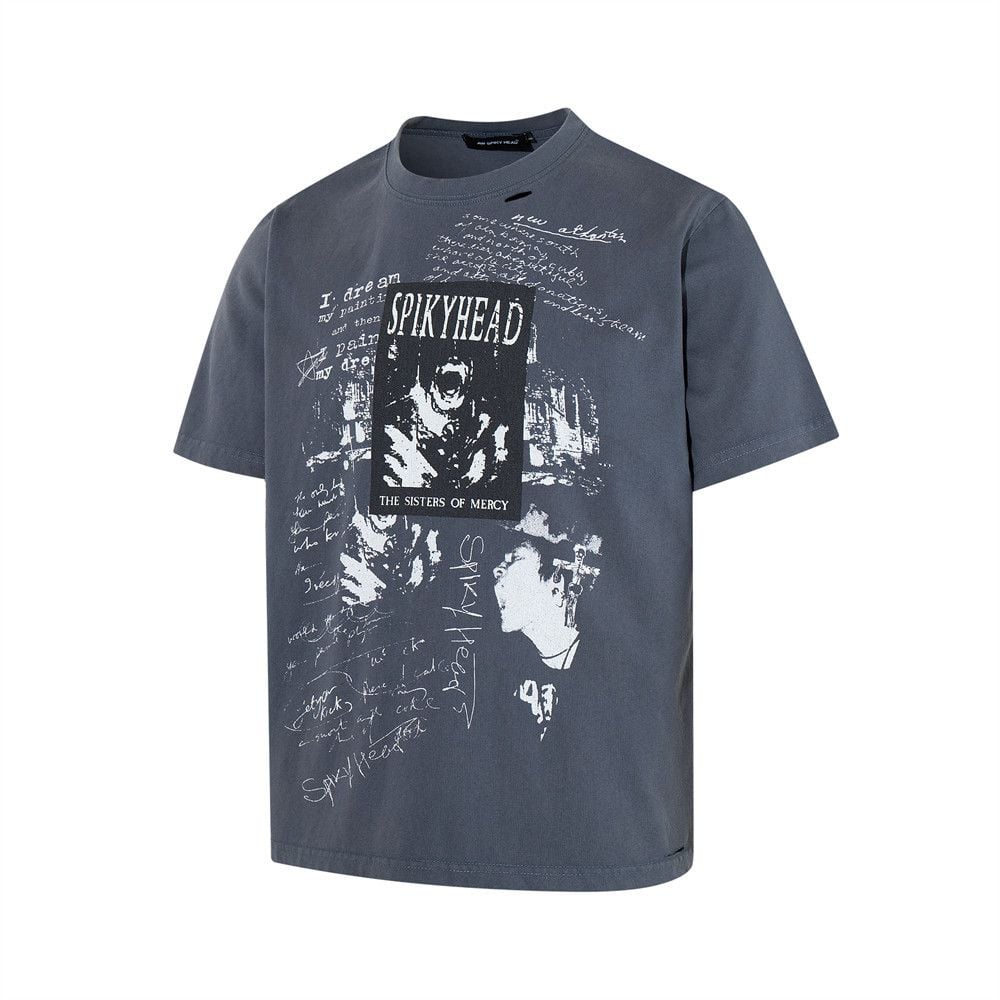 Men's cotton loose graffiti short-sleeve T-shirt for summer