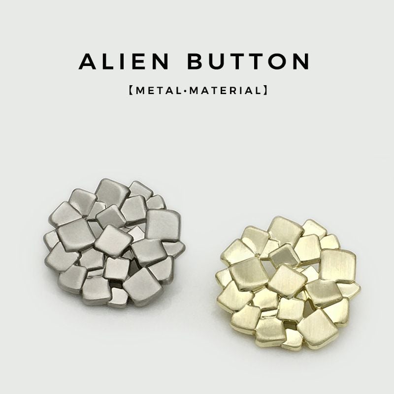 Unique irregular square hollow metal button