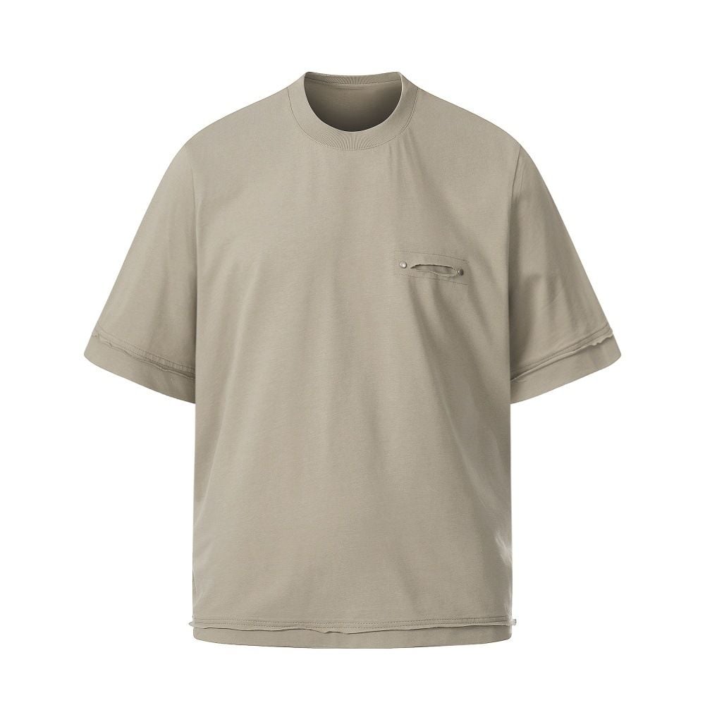 Men's Solid Color Short Sleeve T-Shirt, Summer Minimalist Versatile