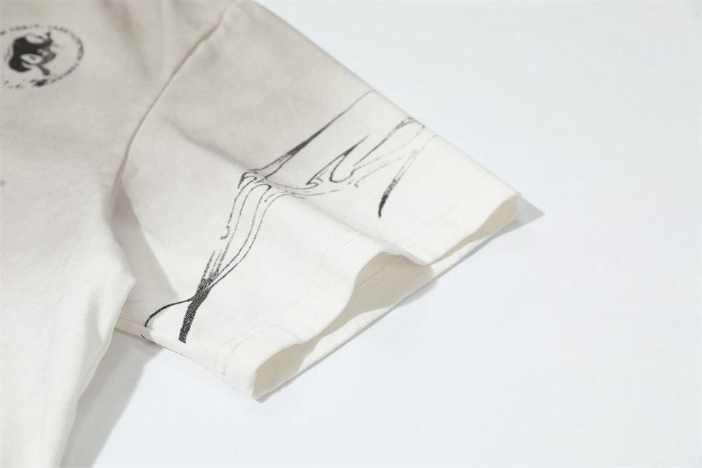 Men's summer casual trendy brand printed short-sleeve T-shirt