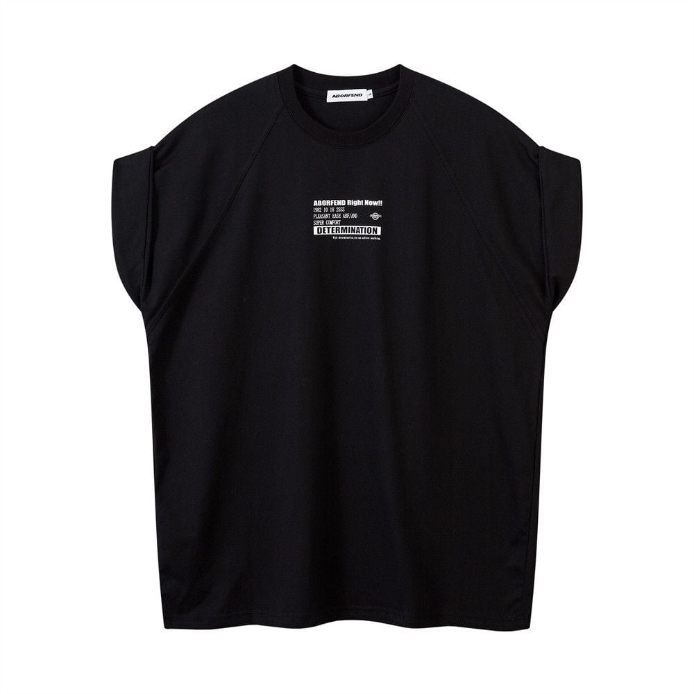 Men's letter print rolled-cuff short-sleeve T-shirt